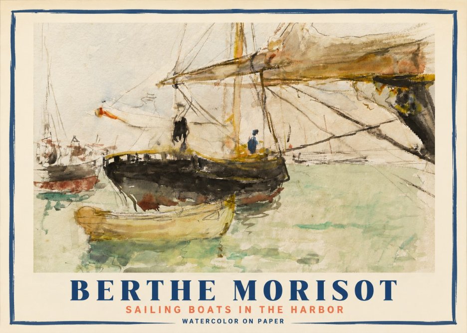 Berthe Morisot Sailing Boats in the Harbor No3 - Plakat