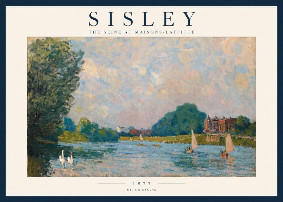Sisley The River – Afternoon, 1877 No3 - Plakat