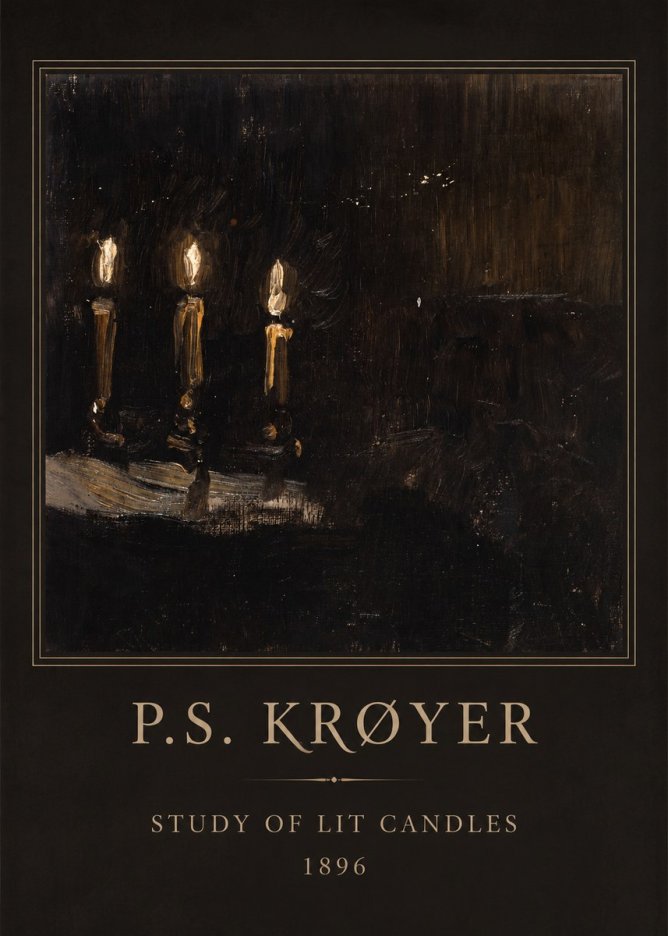 P.S. Krøyer Study of Lit Candles No4 - Plakat