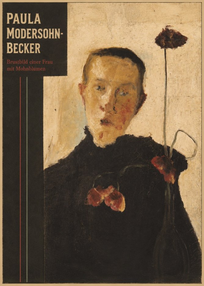 Paula Modersohn-Becker Brustbild Einer Frau Mit Mohnblumen No4 - Plakat