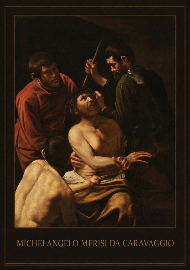 Michelangelo Merisi da Caravaggio Christ Crowned with Thorns No4 - Plakat