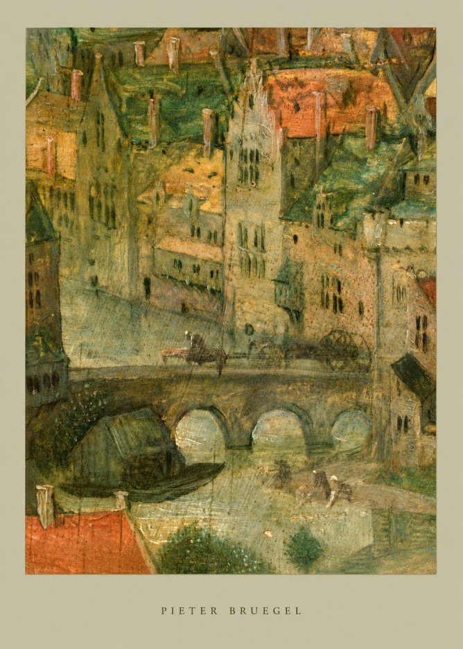 Pieter Bruegel Cityscape with Bridge No6 - Plakat