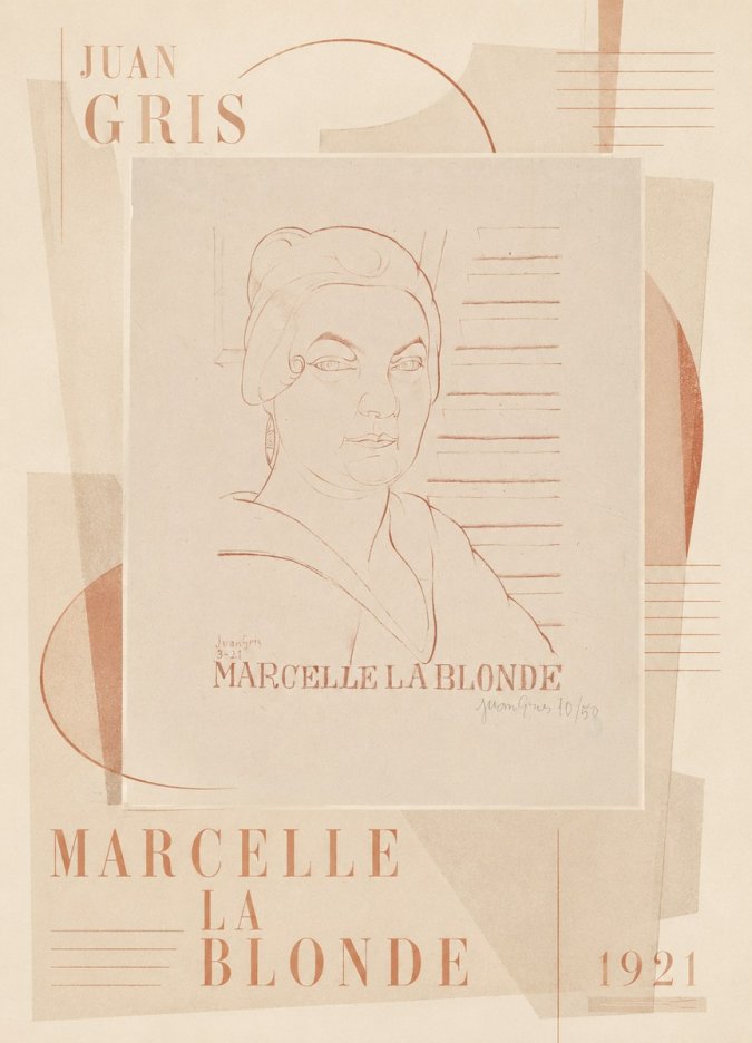 Juan Gris Marcelle La Blonde No6 - Plakat