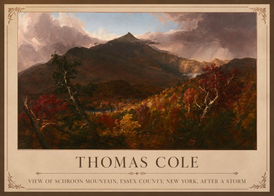 Thomas Cole View of Schroon Mountain, Essex County, New York, After a Storm No1 - Plakat