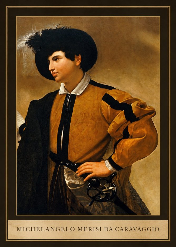 Michelangelo Merisi da Caravaggio Portrait of a Young Man No1 - Plakat