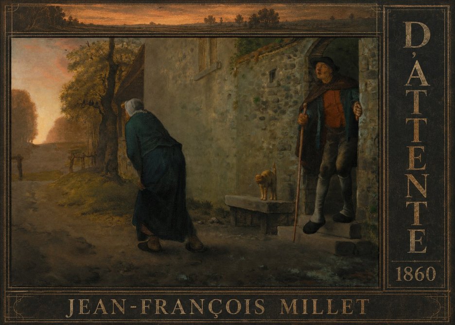 Jean-François Millet D'attente No6 - Plakat