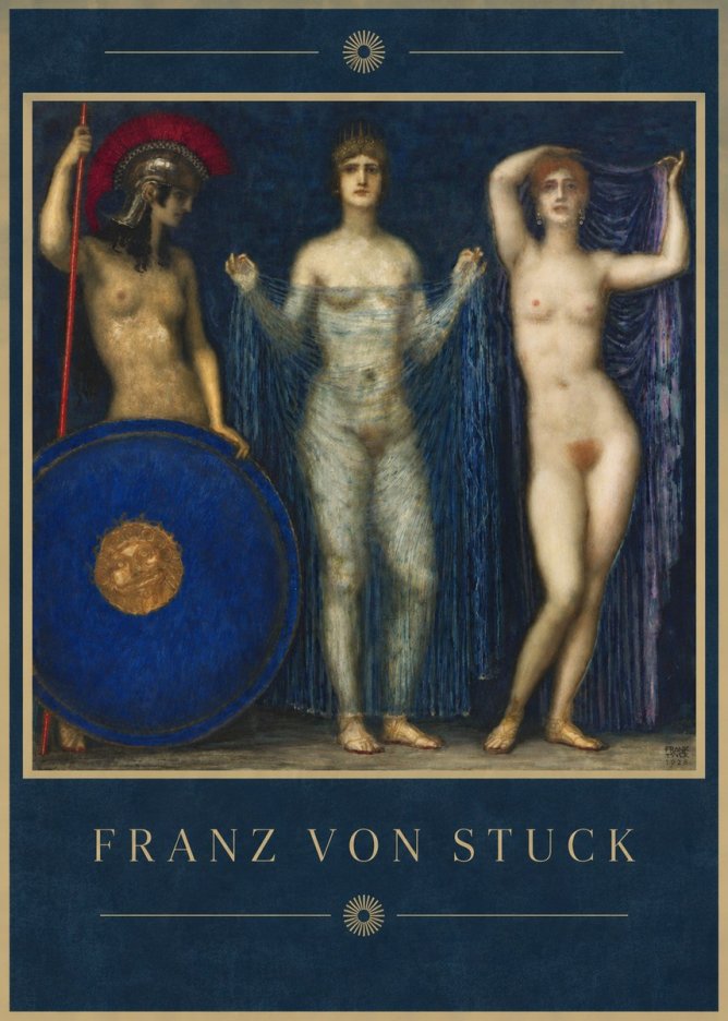 Franz von Stuck The Three Nudes No4 - Plakat
