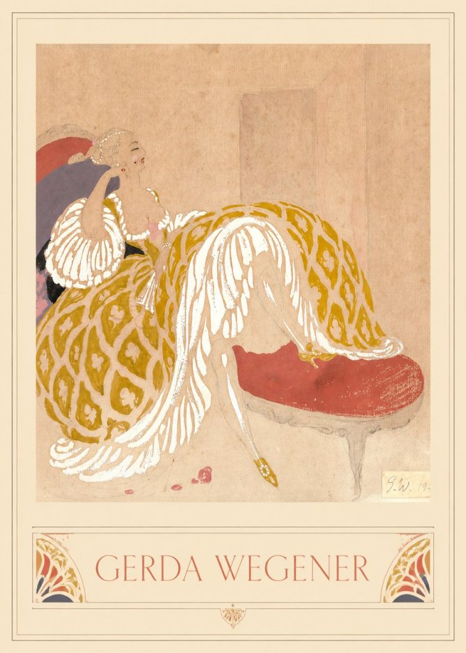 Gerda Wegener Woman in Yellow Dress No4 - Plakat
