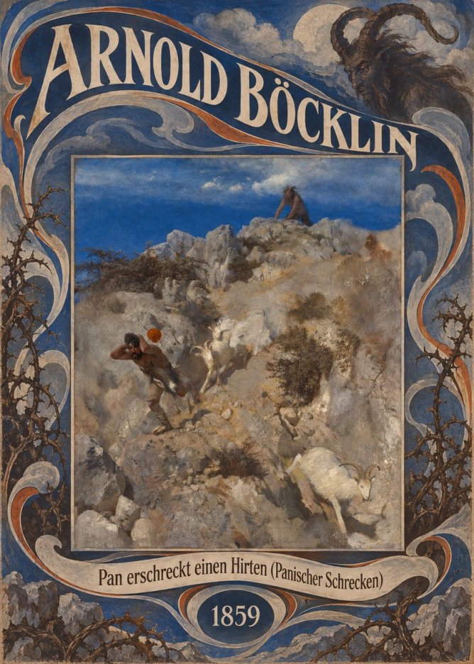 Arnold Böcklin Pan Erschreckt Einen Hirten (Panischer Schrecken) No6 - Plakat