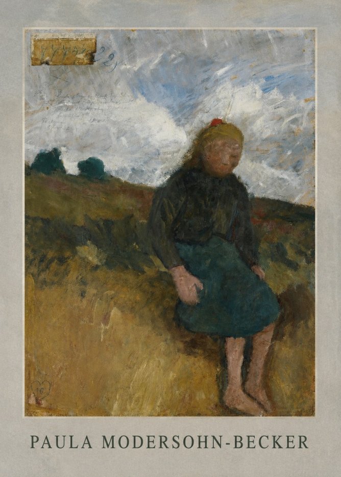 Paula Modersohn-Becker Seated Girl in the Moor No1 - Plakat