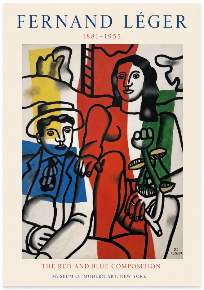 Fernand Léger The Red and Blue Composition No1 - Plakat