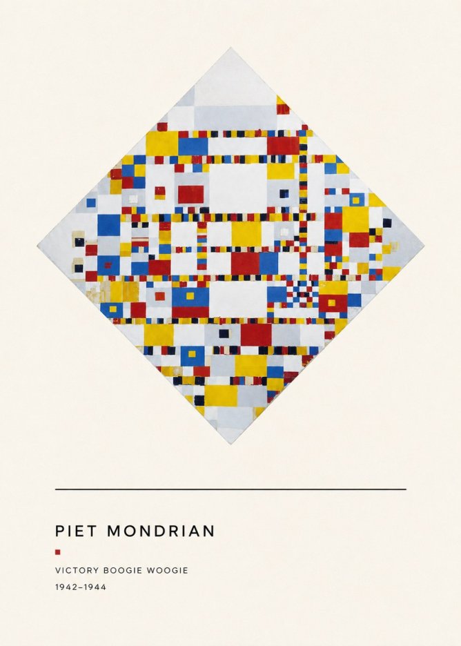 Piet Mondrian Victory Boogie Woogie No4 - Plakat