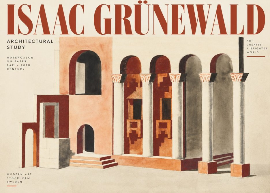 Isaac Grünewald Architectural Study I No3 - Plakat