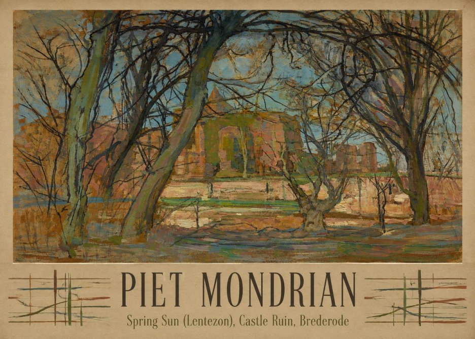 Piet Mondrian Spring Sun (Lentezon), Castle Ruin, Brederode No2 - Plakat