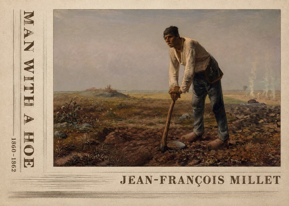Jean-François Millet Man with a Hoe No2 - Plakat