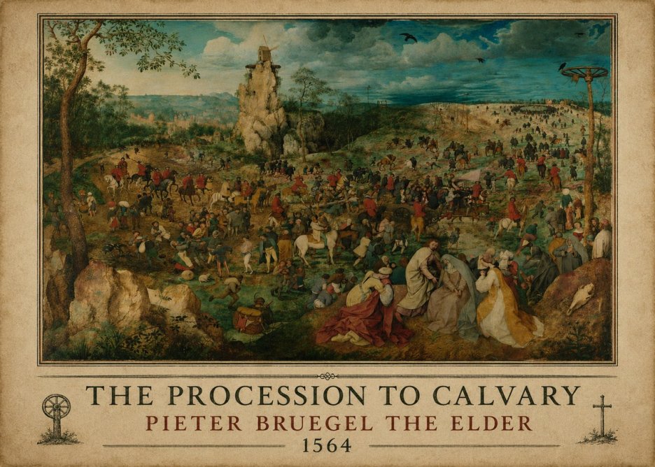 Pieter Bruegel The Processsson to Calvary No6 - Plakat