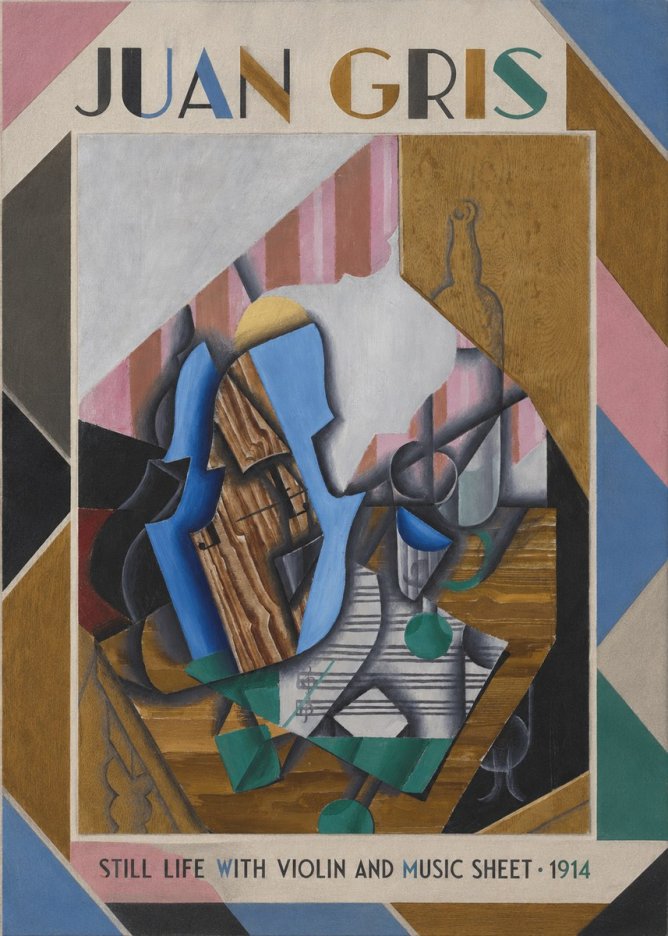 Juan Gris Still Life with Violin and Music Sheet No1 - Plakat