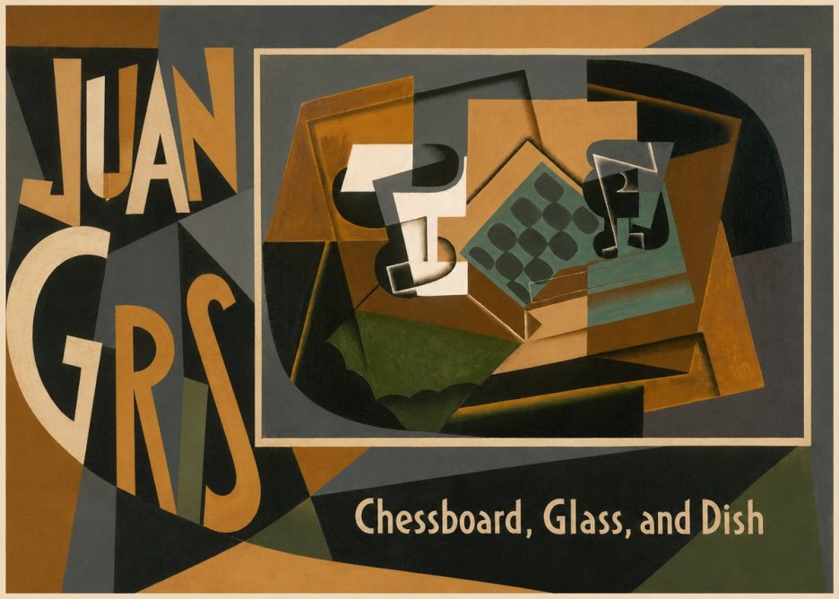 Juan Gris Chessboard, Glass, and Dish No2 - Plakat