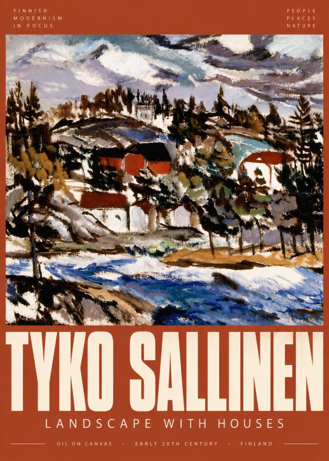 Tyko Sallinen Landscape with Houses No6 - Plakat