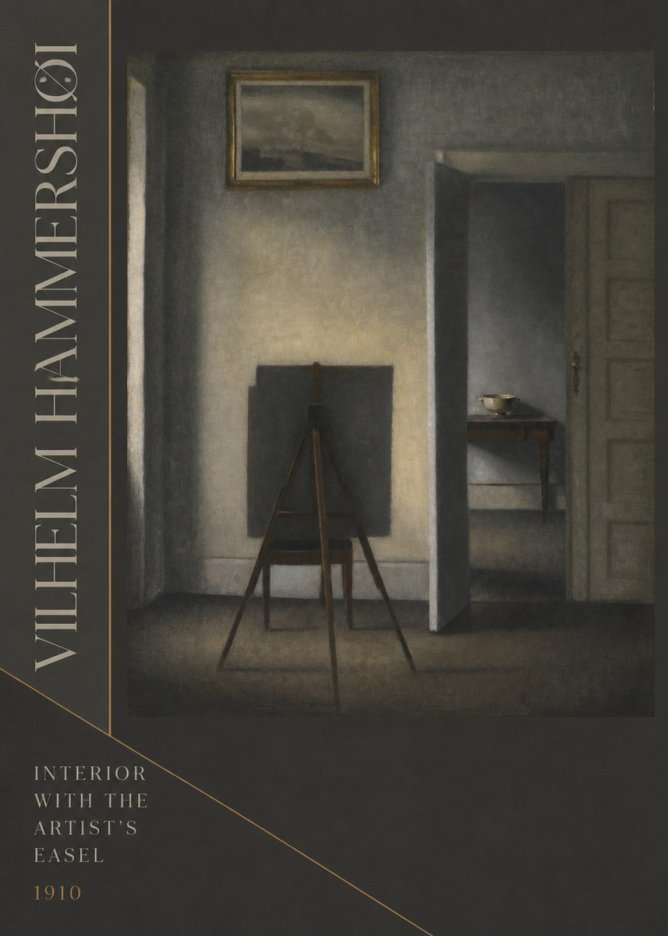 Vilhelm Hammershøi Interior with the Artist's Easel II No6 - Plakat