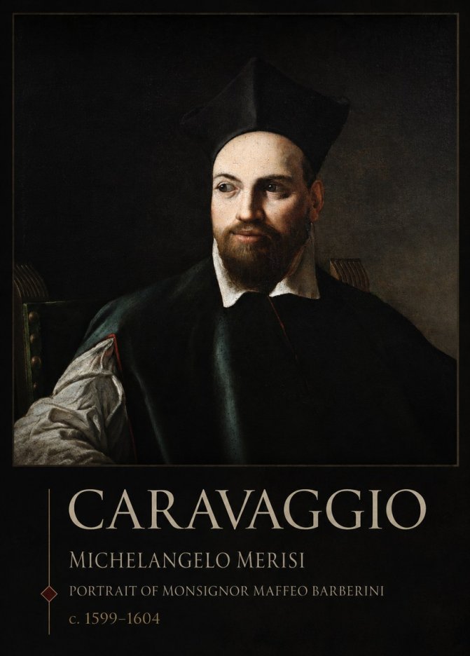 Michelangelo Merisi da Caravaggio Portrait of Monsignor Maffeo Barberini No2 - Plakat