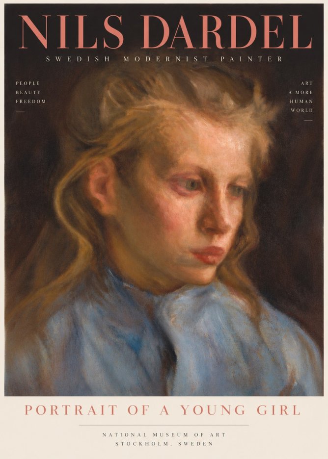 Nils Dardel Portrait of a Young Girl No4 - Plakat