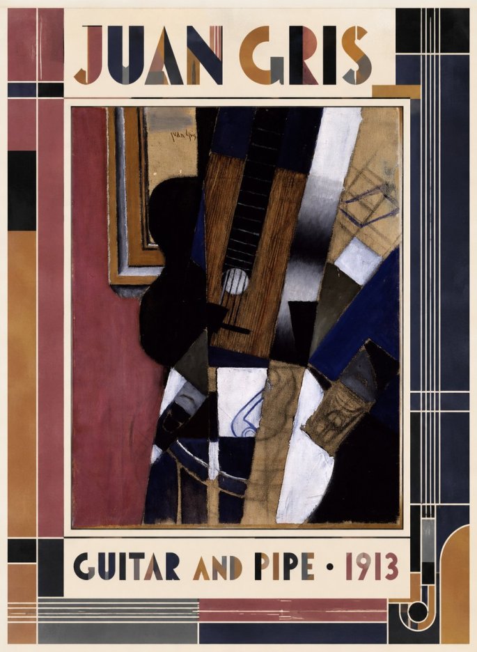 Juan Gris Guitar and Pipe II No5 - Plakat