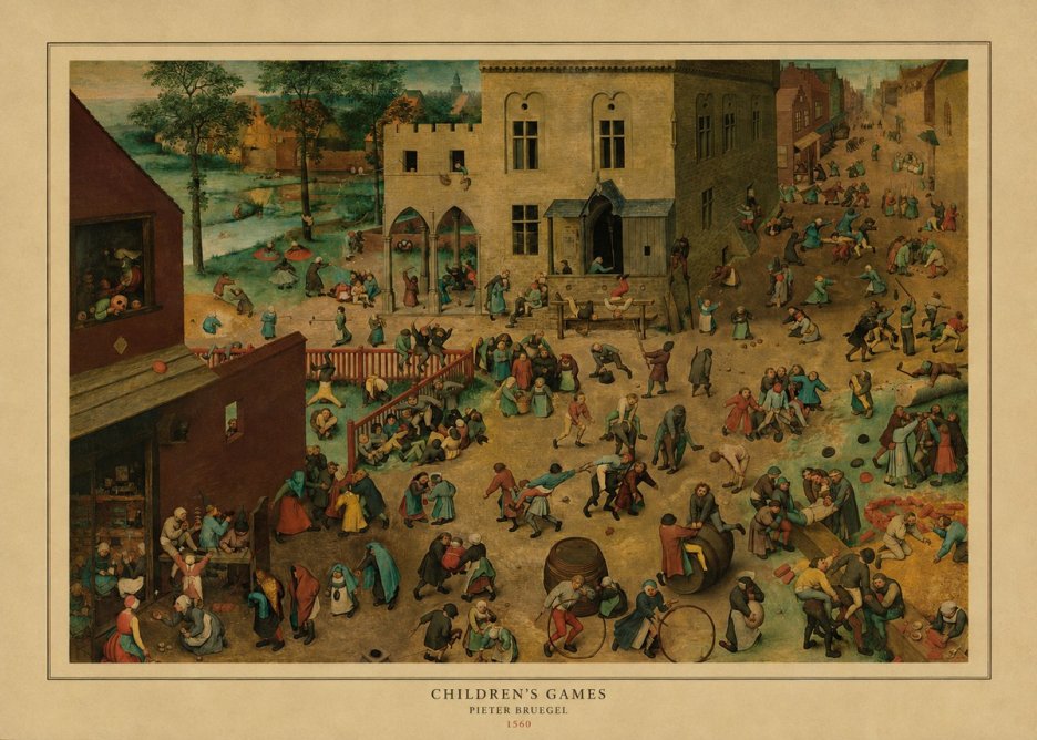 Pieter Bruegel Children's Games IV No4 - Plakat