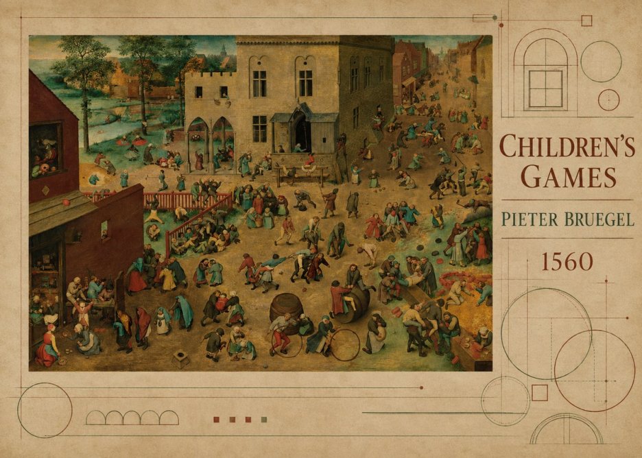 Pieter Bruegel Children's Games IV No5 - Plakat