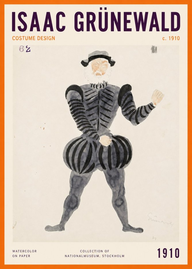 Isaac Grünewald Costume Design C. 1910 No2 - Plakat