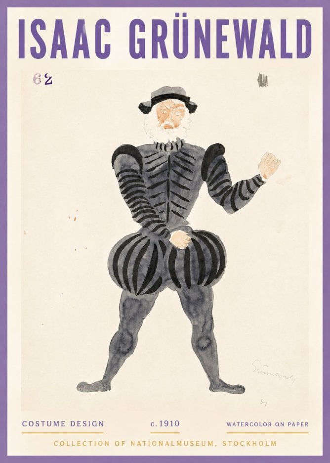Isaac Grünewald Costume Design C. 1910 No4 - Plakat