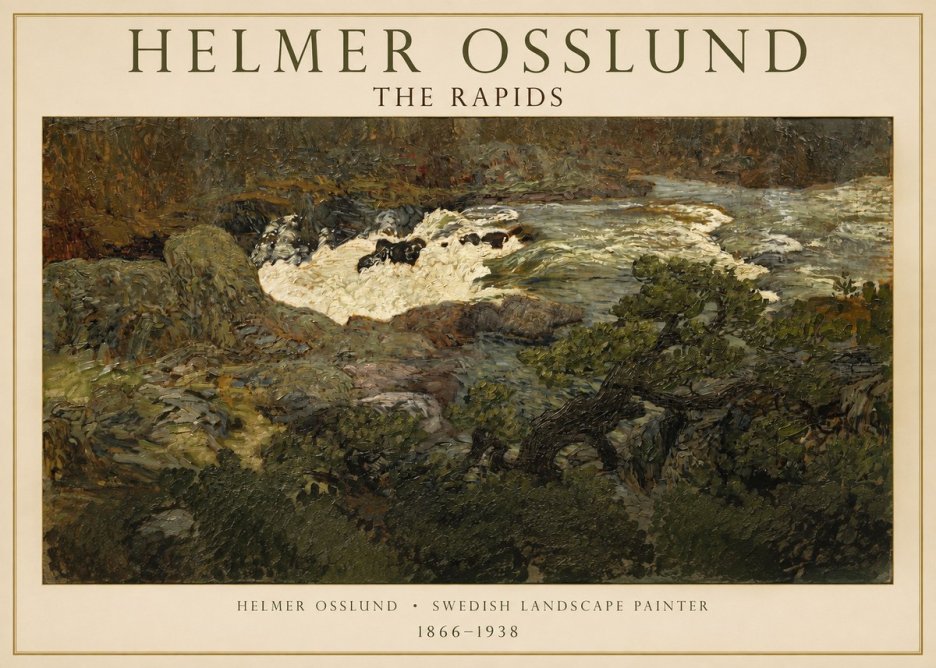 Helmer Osslund The Rapids No1 - Plakat