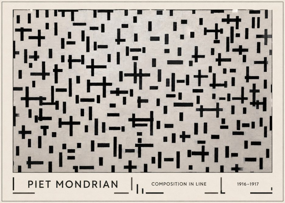 Piet Mondrian Composition in Line No1 - Plakat