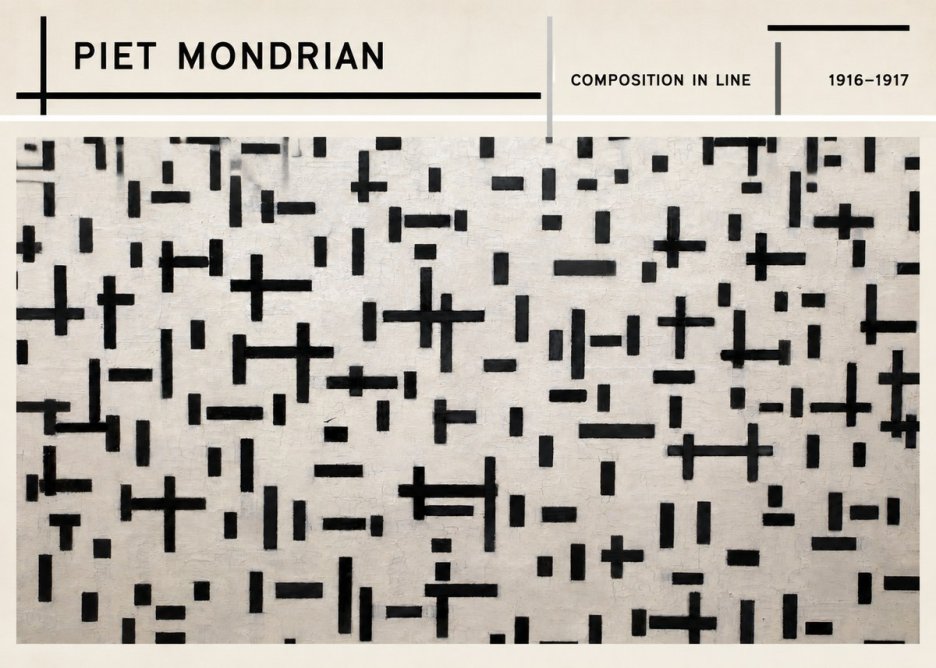 Piet Mondrian Composition in Line No3 - Plakat