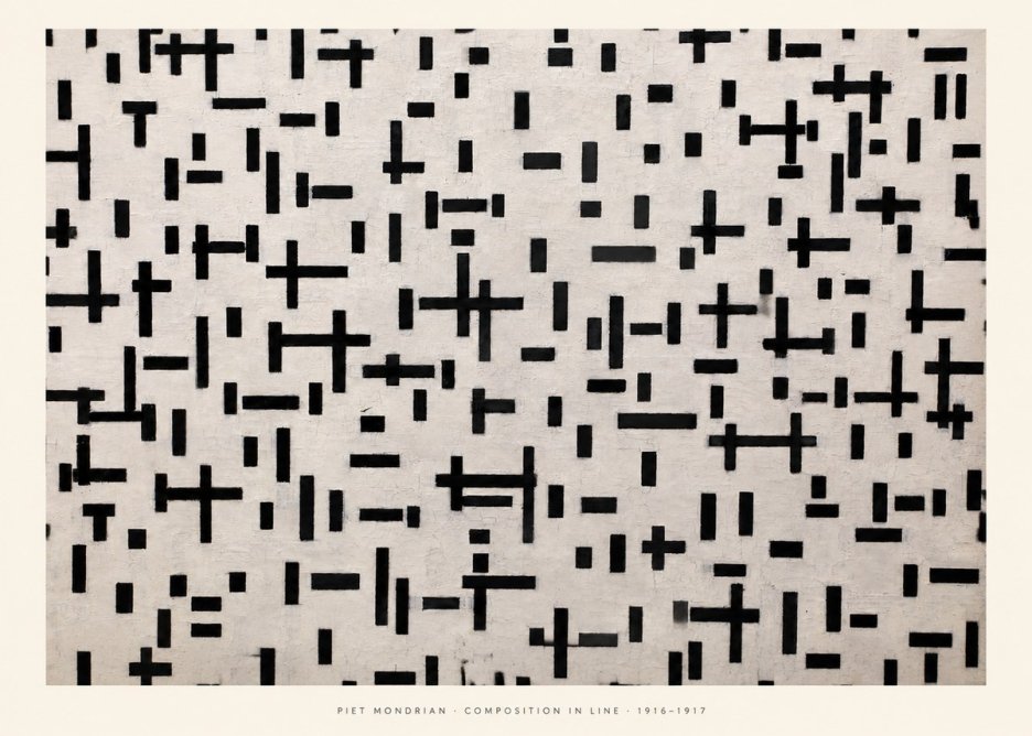 Piet Mondrian Composition in Line No5 - Plakat