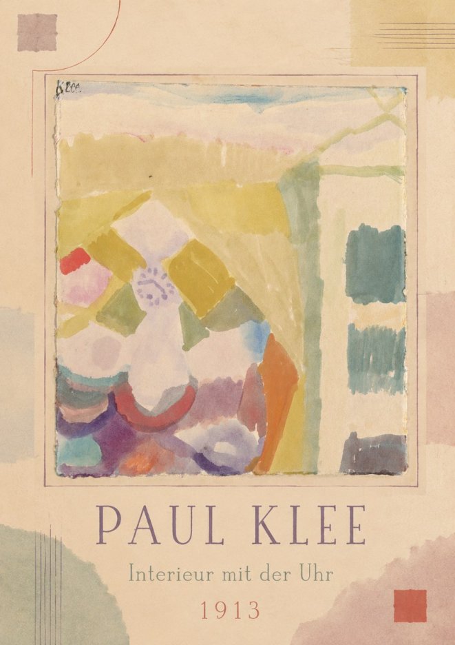 Paul Klee Interieur Mit Der Uhr I No1 - Plakat