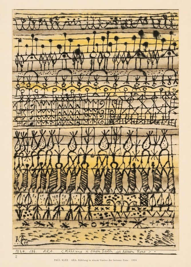 Paul Klee Ara. Kühlung in Einem Garten Der Heissen Zone No6 - Plakat