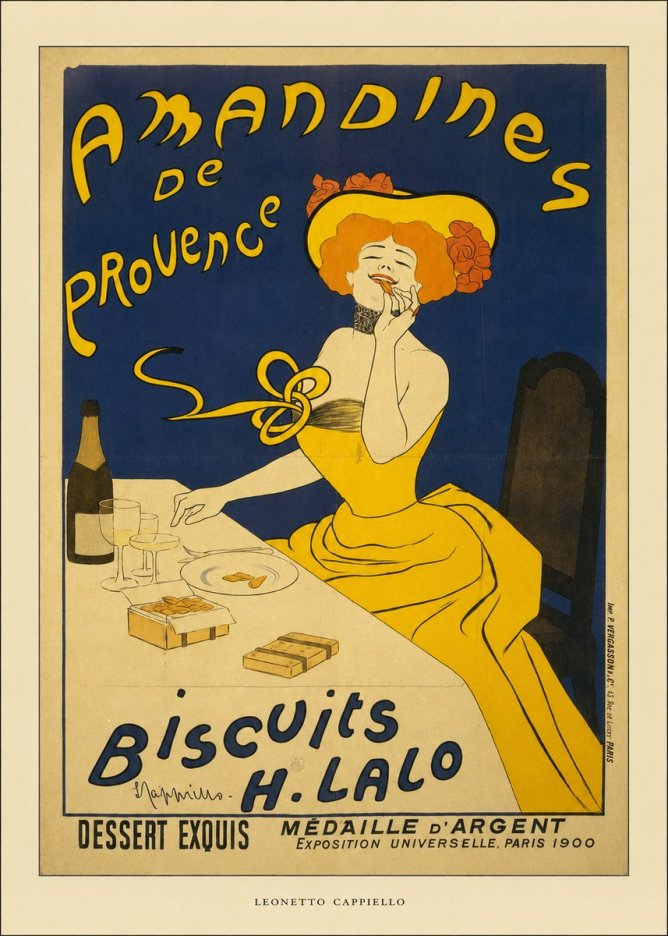 Leonetto Cappiello Amandines De Provence Biscuits H. Lalo III No6 - Plakat