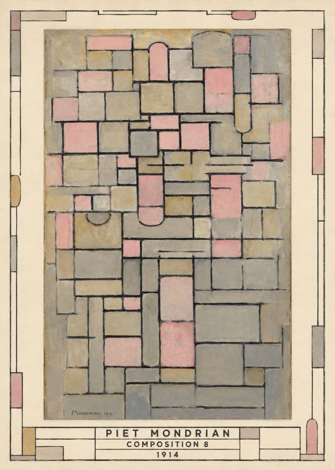 Piet Mondrian Composition 8 No3 - Plakat