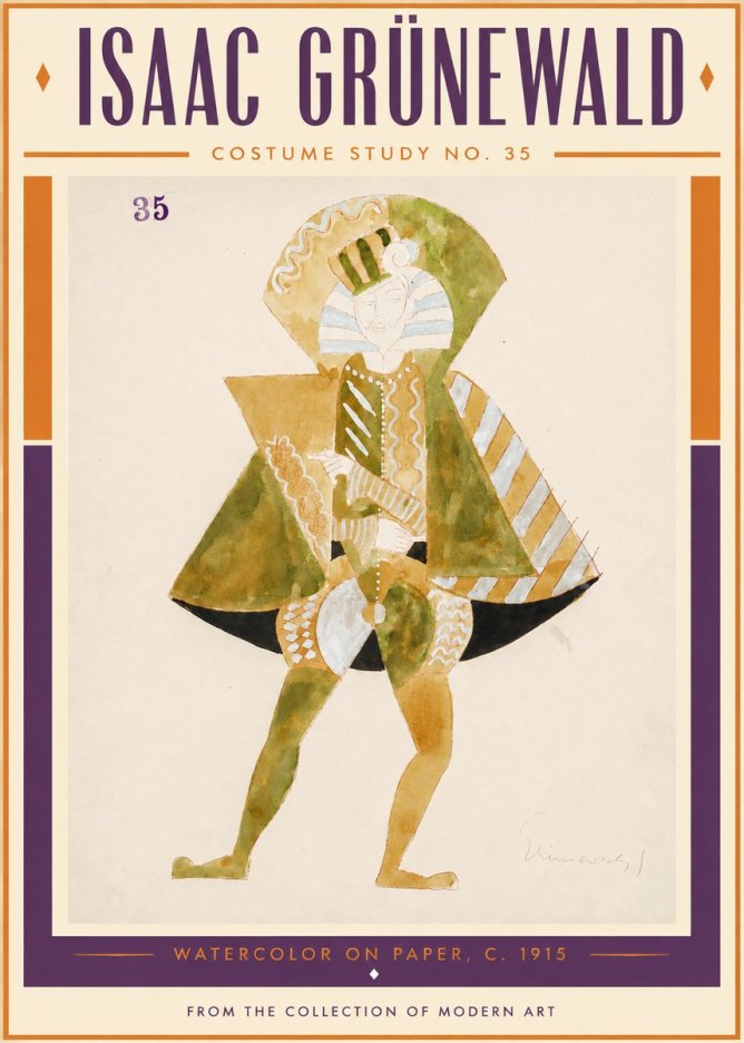 Isaac Grünewald Costume Study No. 35 No2 - Plakat