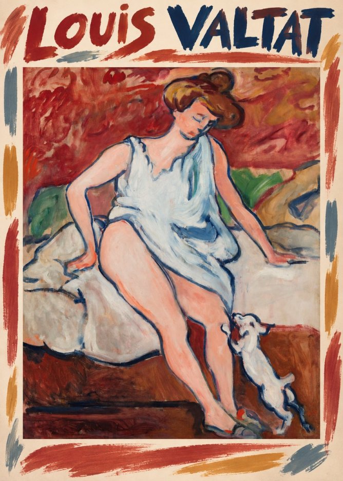 Louis Valtat Woman with a Dog No1 - Plakat