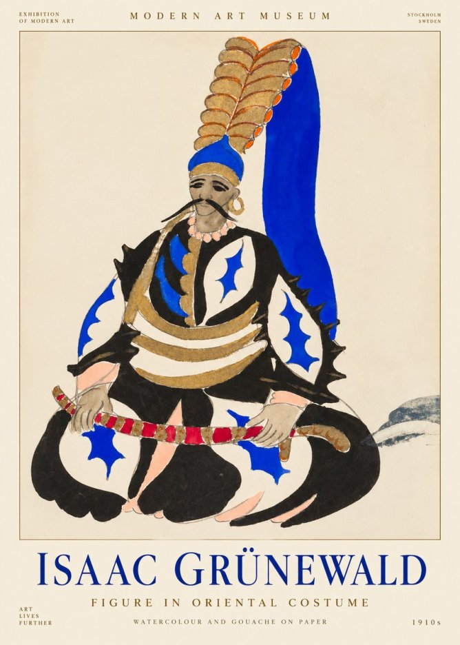 Isaac Grünewald Figure in Oriental Costume No1 - Plakat