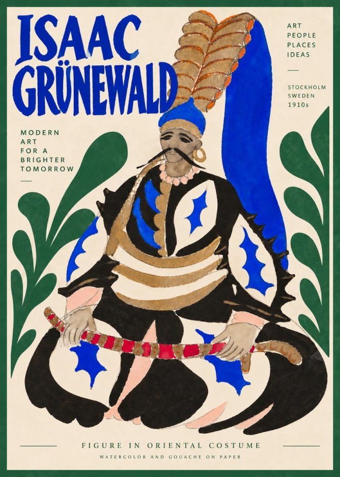 Isaac Grünewald Figure in Oriental Costume No4 - Plakat