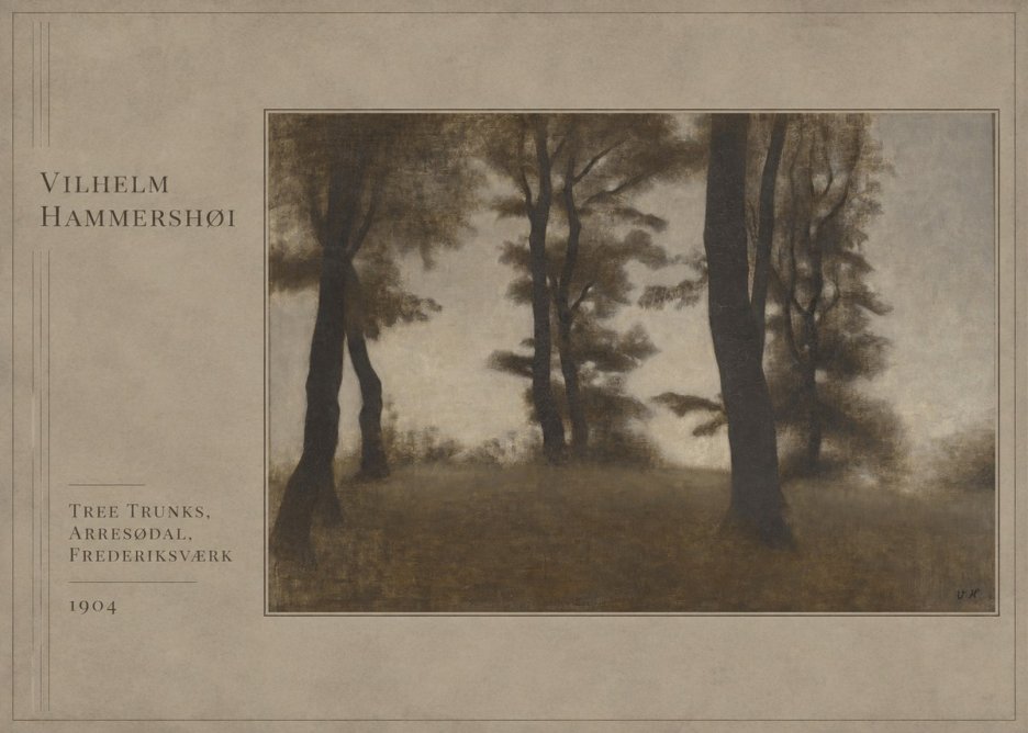 Vilhelm Hammershøi Tree Trunks, Arresødal, Frederiksværk No2 - Plakat