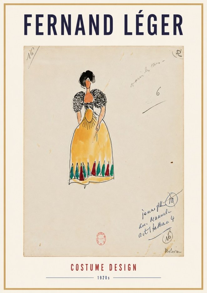 Fernand Léger Costume Design 1920S Preparatory Study No2 - Plakat