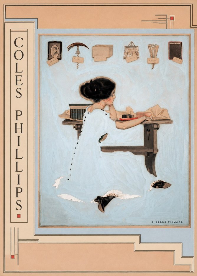 Coles Phillips Thinking of Him No2 - Plakat