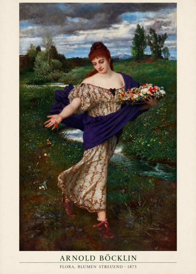 Arnold Böcklin Flora, Blumen Streuend II No2 - Plakat