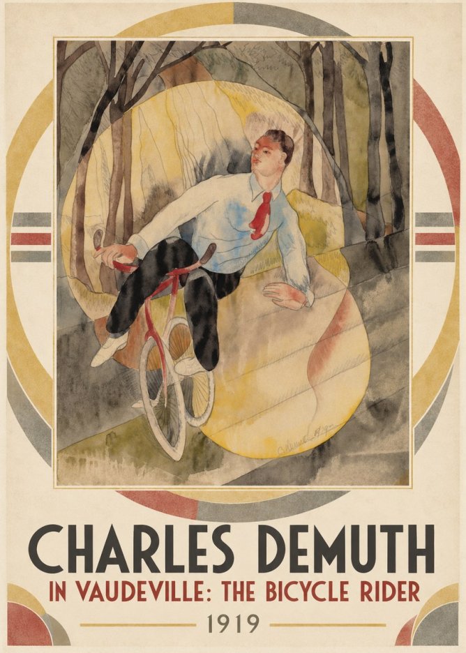 Charles Demuth In Vaudeville: the Bicycle Rider No1 - Plakat