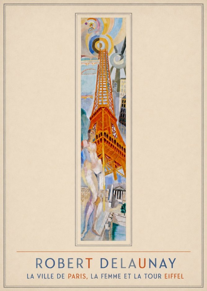 Robert Delaunay La Ville De Paris, La Femme Et La Tour Eiffel No4 - Plakat