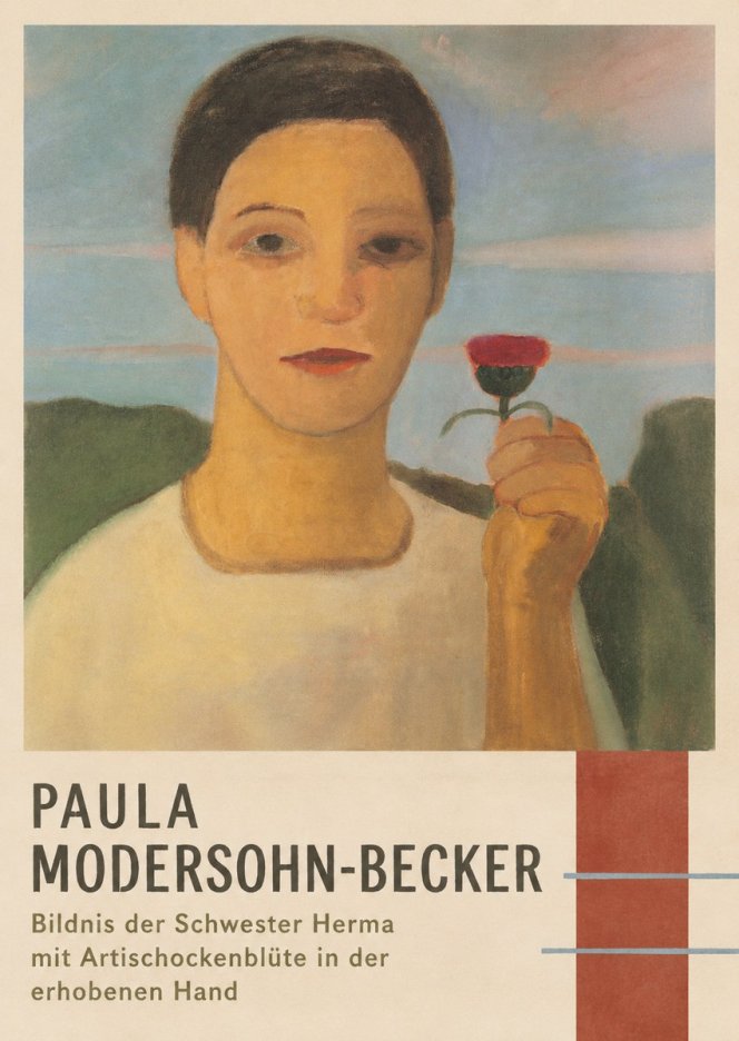 Paula Modersohn-Becker Bildnis Der Schwester Herma Mit Artischockenblüte in Der Erhobenen Hand No4 - Plakat